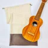 ウクレレ用インナーバッグ(巾着タイプ、ソプラノ・コンサート兼用、綿100%)