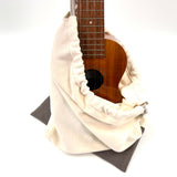 ウクレレ用インナーバッグ(巾着タイプ、ソプラノ・コンサート兼用、綿100%)