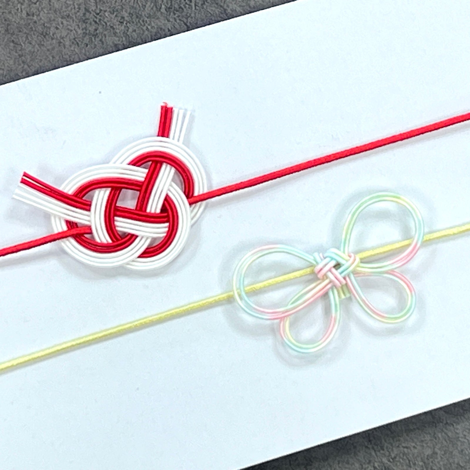 お祝いやプレゼントに【水引クイックゴム】（白無地メッセージカード